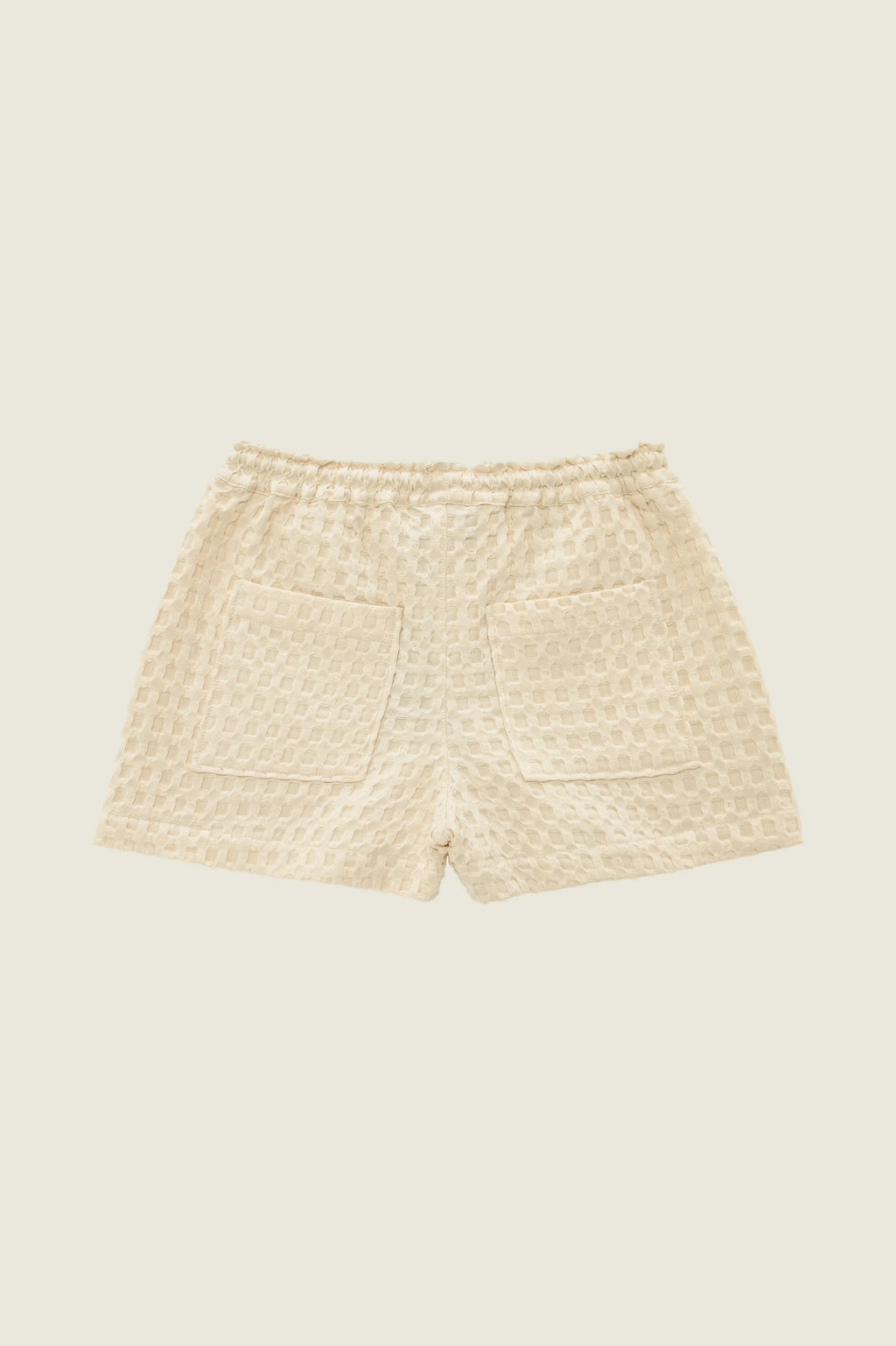 Ecru Waffle Shorts