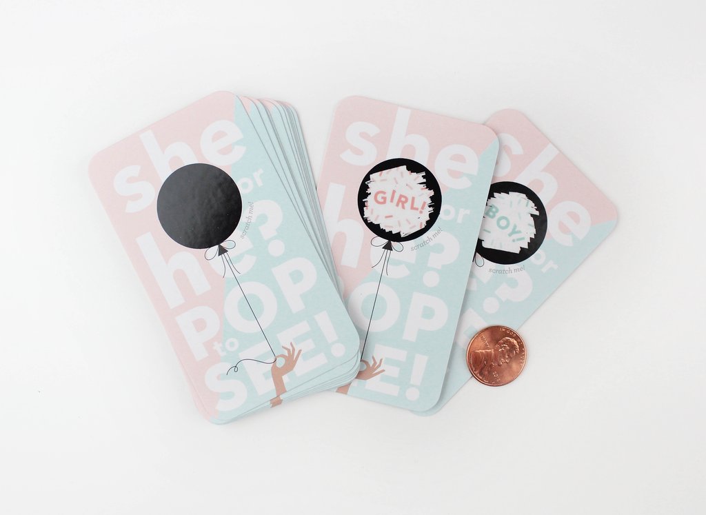 Boy Gender Reveal Scratch-off Cards
